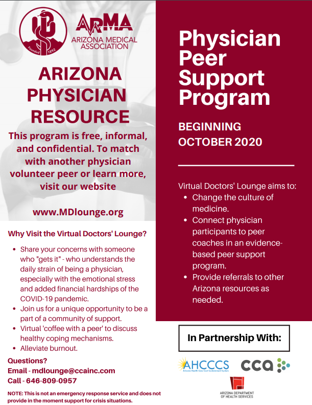 Peer Support Program Available to All Arizona Physicians Pima County